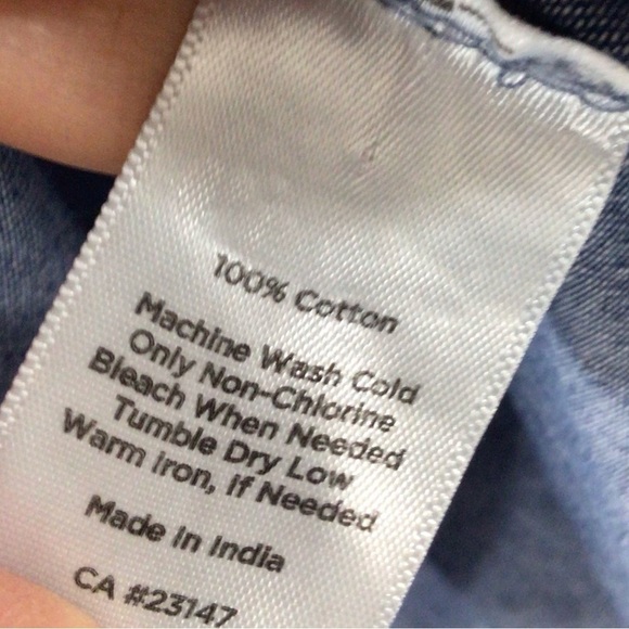 Talbots button up pullover top women small blue cotton spring hobo lagenlook - Picture 7 of 10